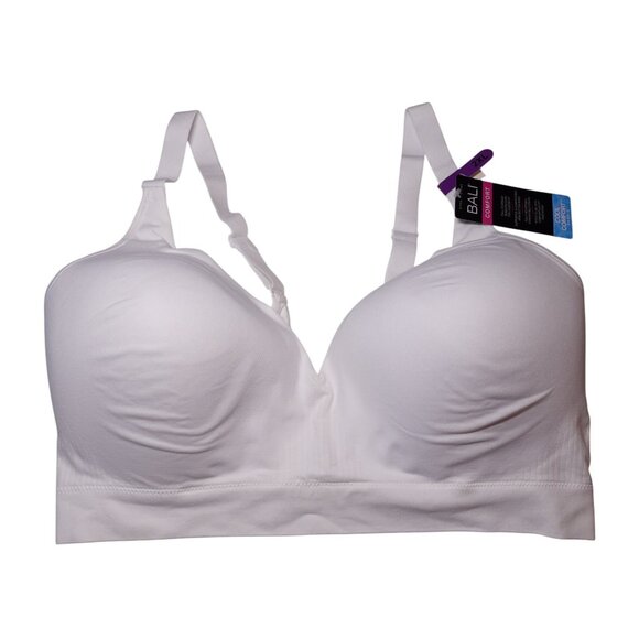 NWT Bali Comfort Revolution Modern Seamless Wirefree Bra Sz 2XL White DF3380 - Picture 2 of 11